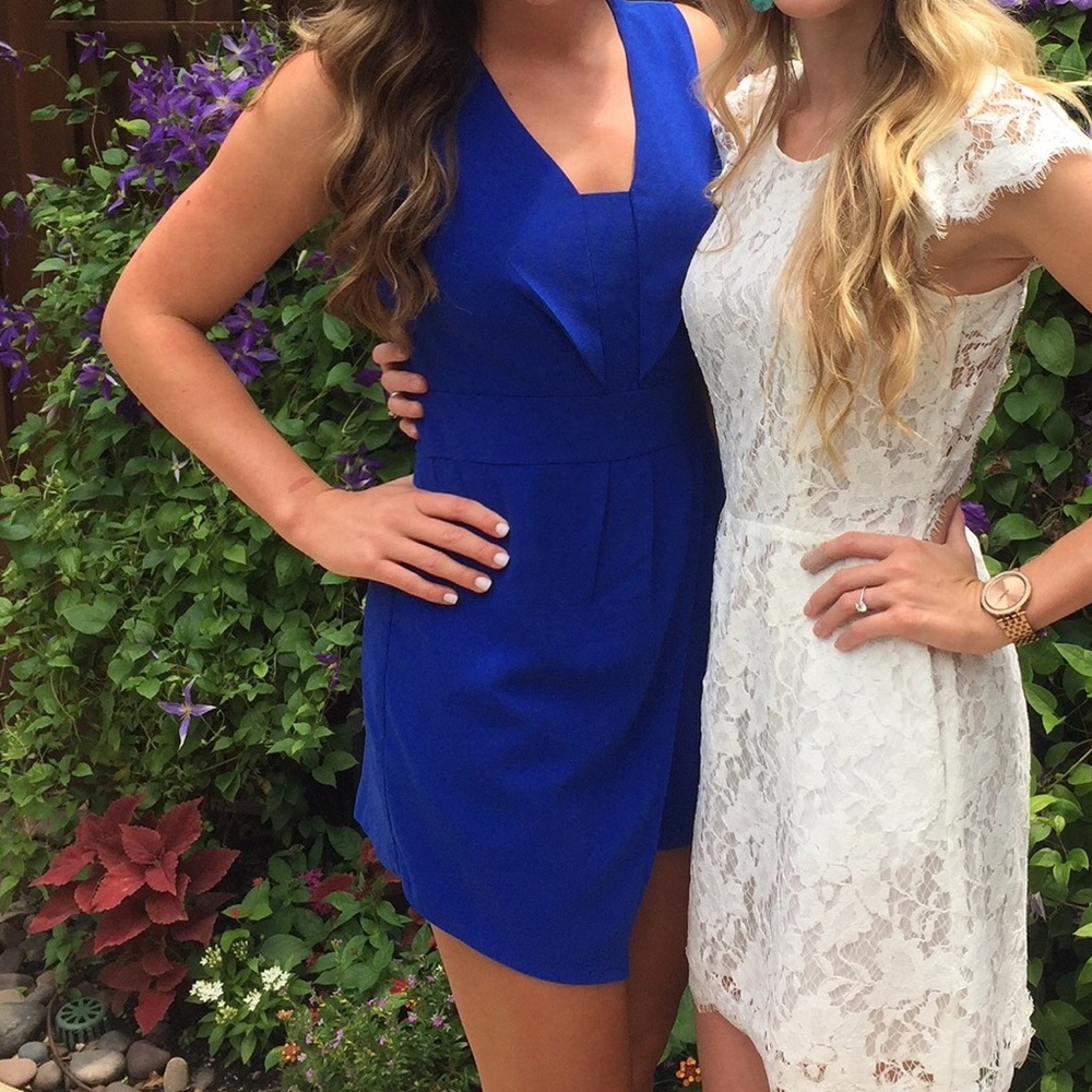 Royal Blue Romper with Skort Front